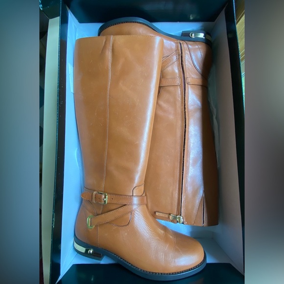 Ralph Lauren Jakayla Womens Burnished Leather Riding Boots Polo Tan Size 6 - Picture 10 of 15
